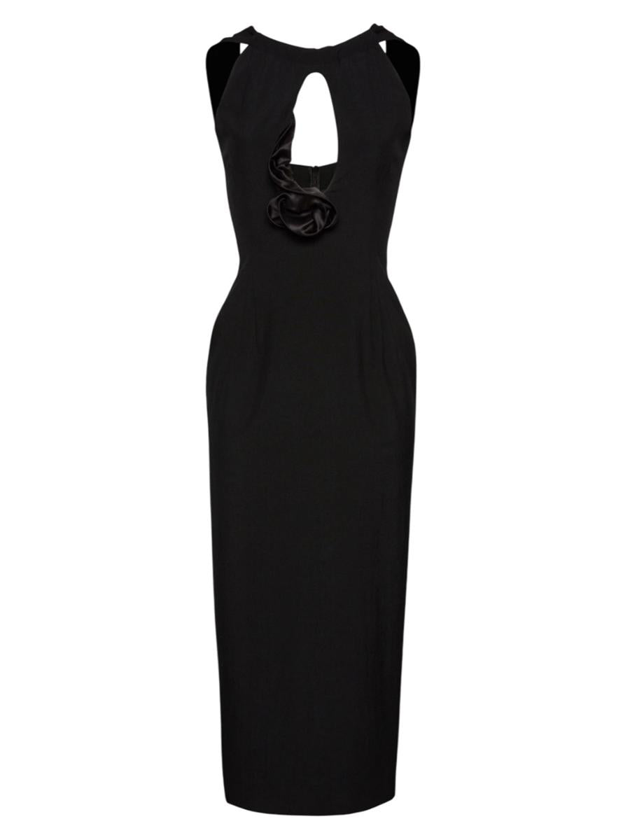 Magda Butrym Wool Midi Dress With Keyhole Opening