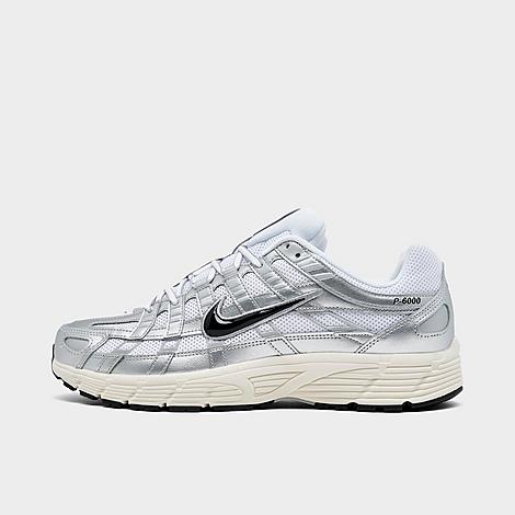 Nike Men's P-6000 Casual Shoes in White/Metallic Silver/Flat Silver Size: 8.0