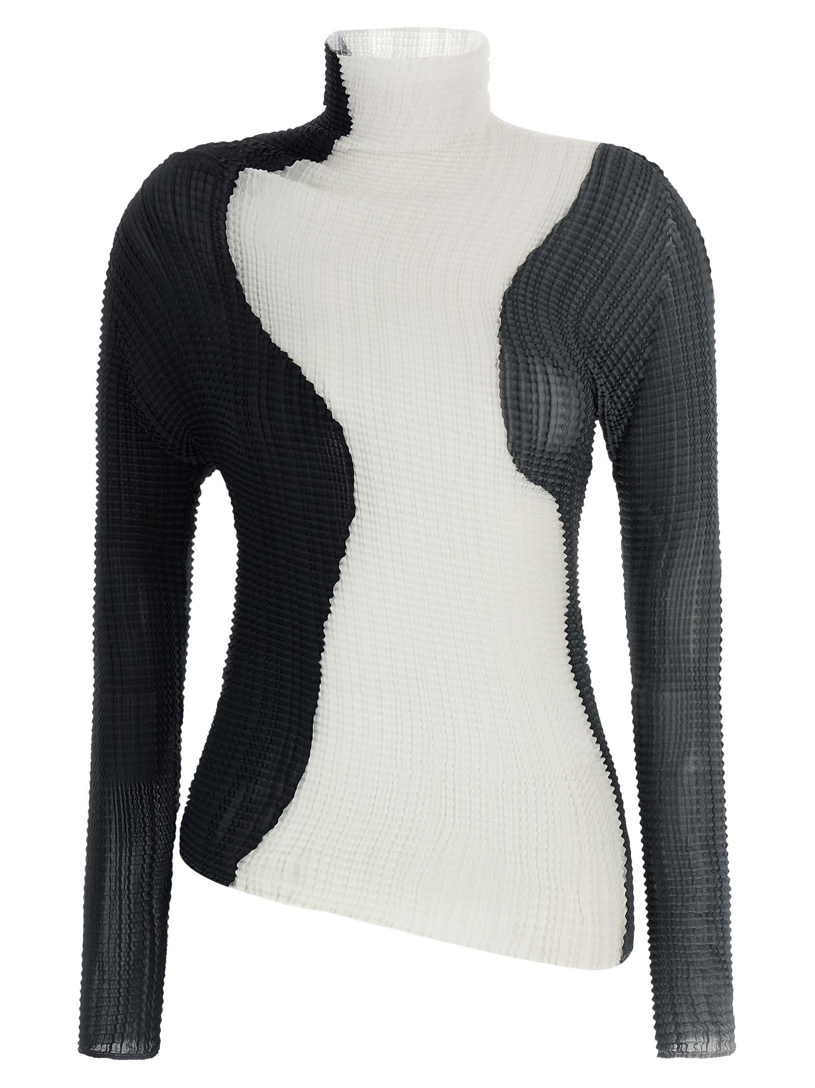 Issey Miyake abstract Tint Pleats Blouse