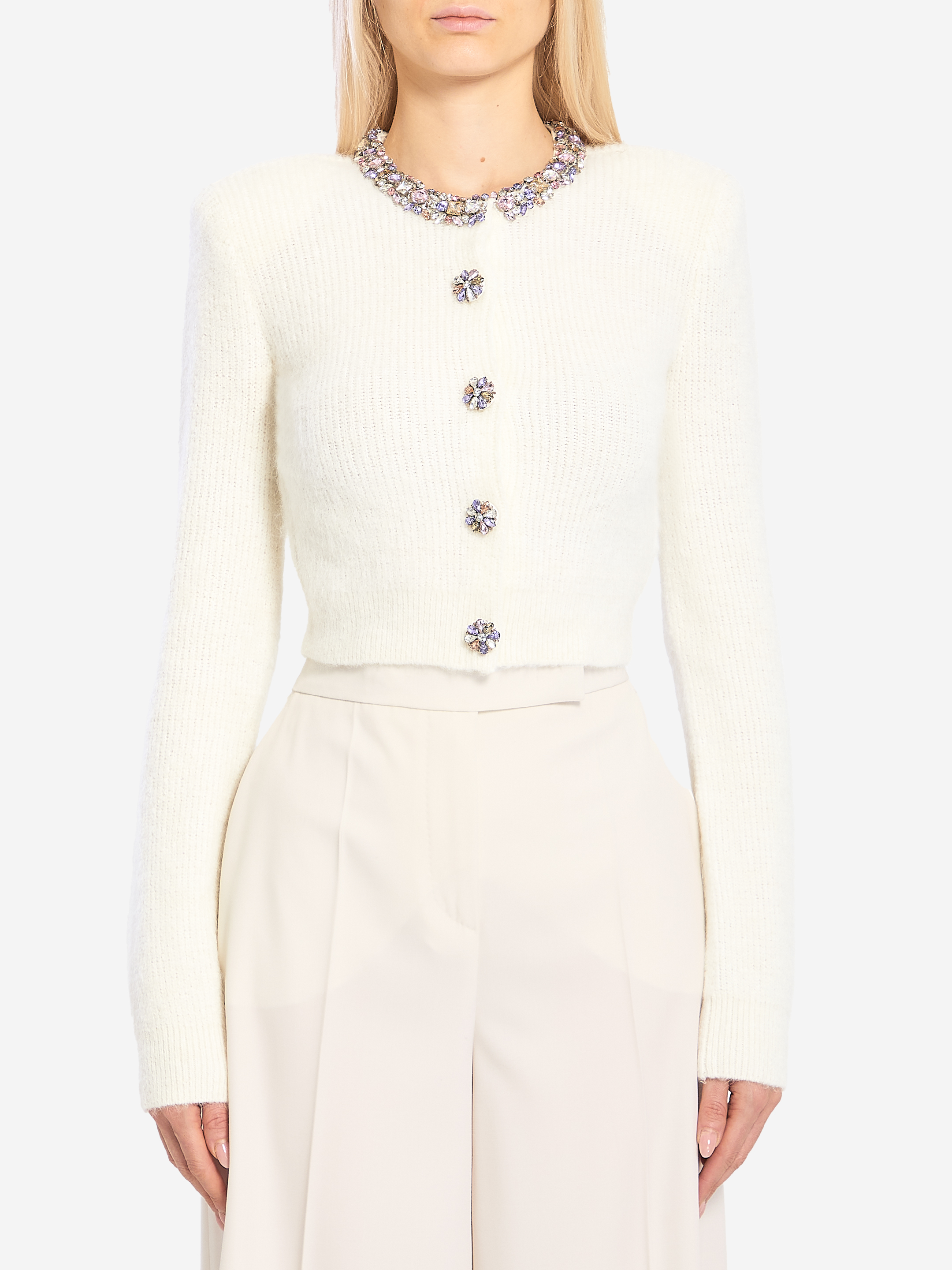 Embellished trim cardigan
