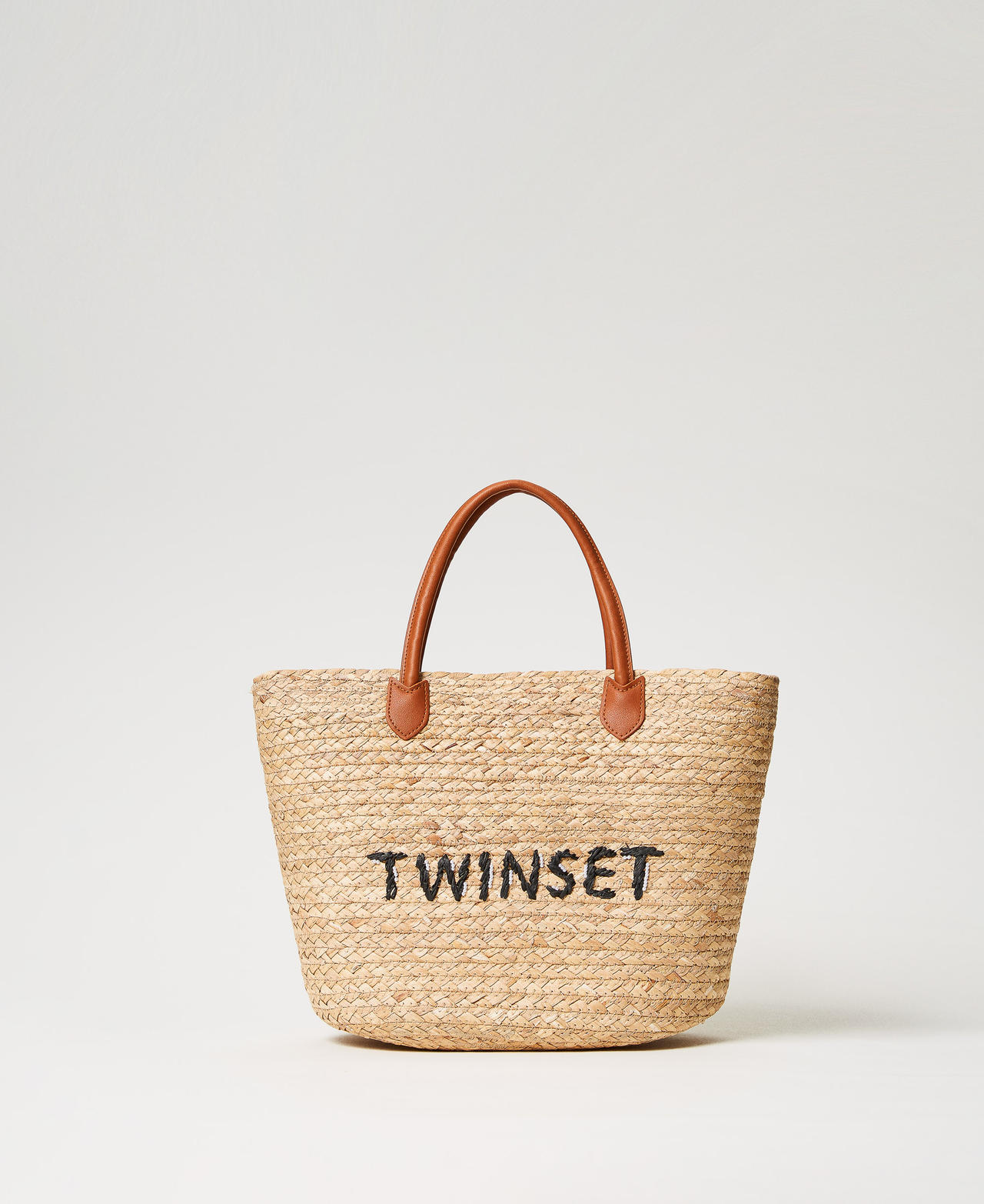 Twinset Plage - Cabas en paille avec logo, Taille Unique