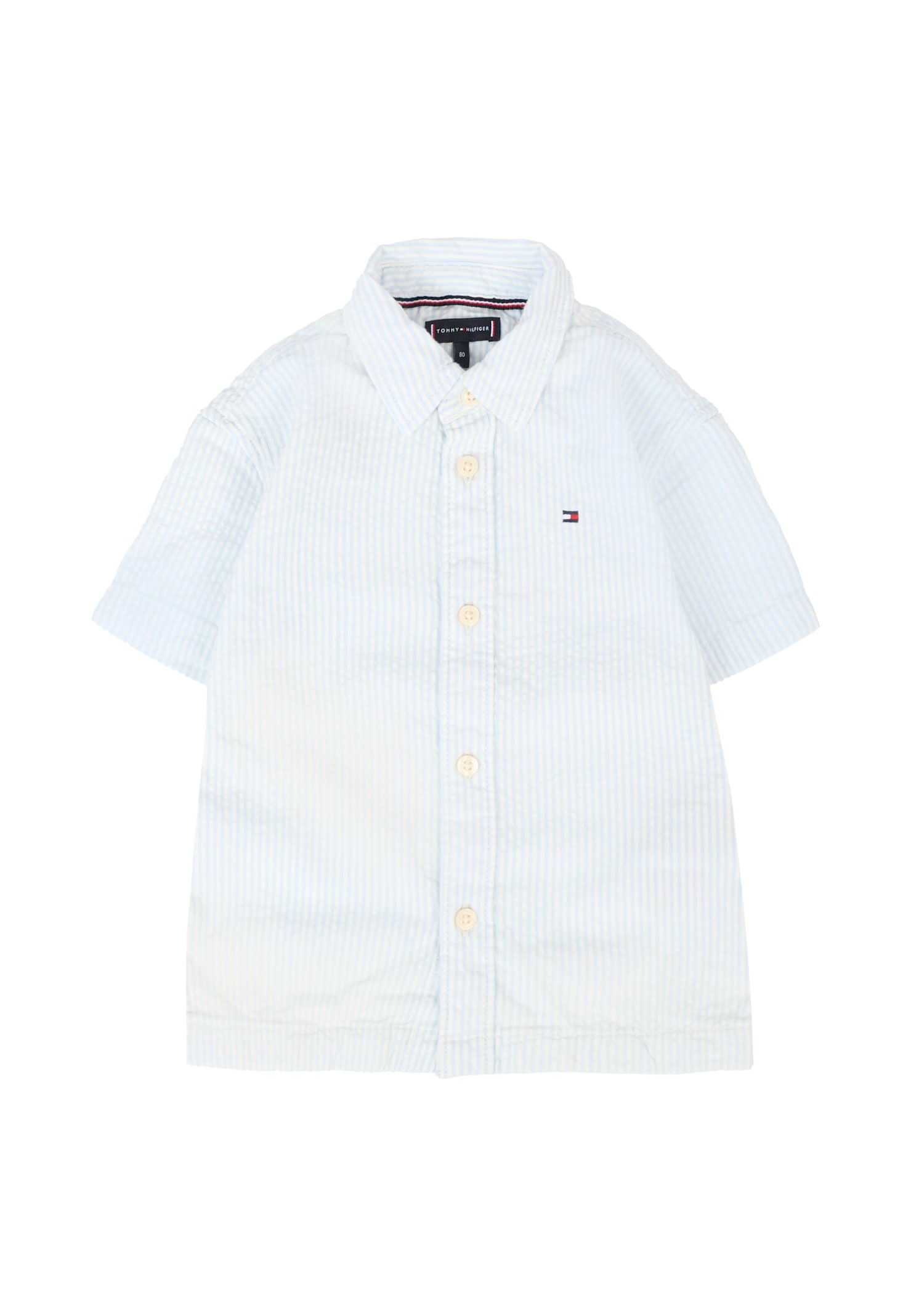 Tommy Hilfiger Light Blue Shirt For Boy With Flag