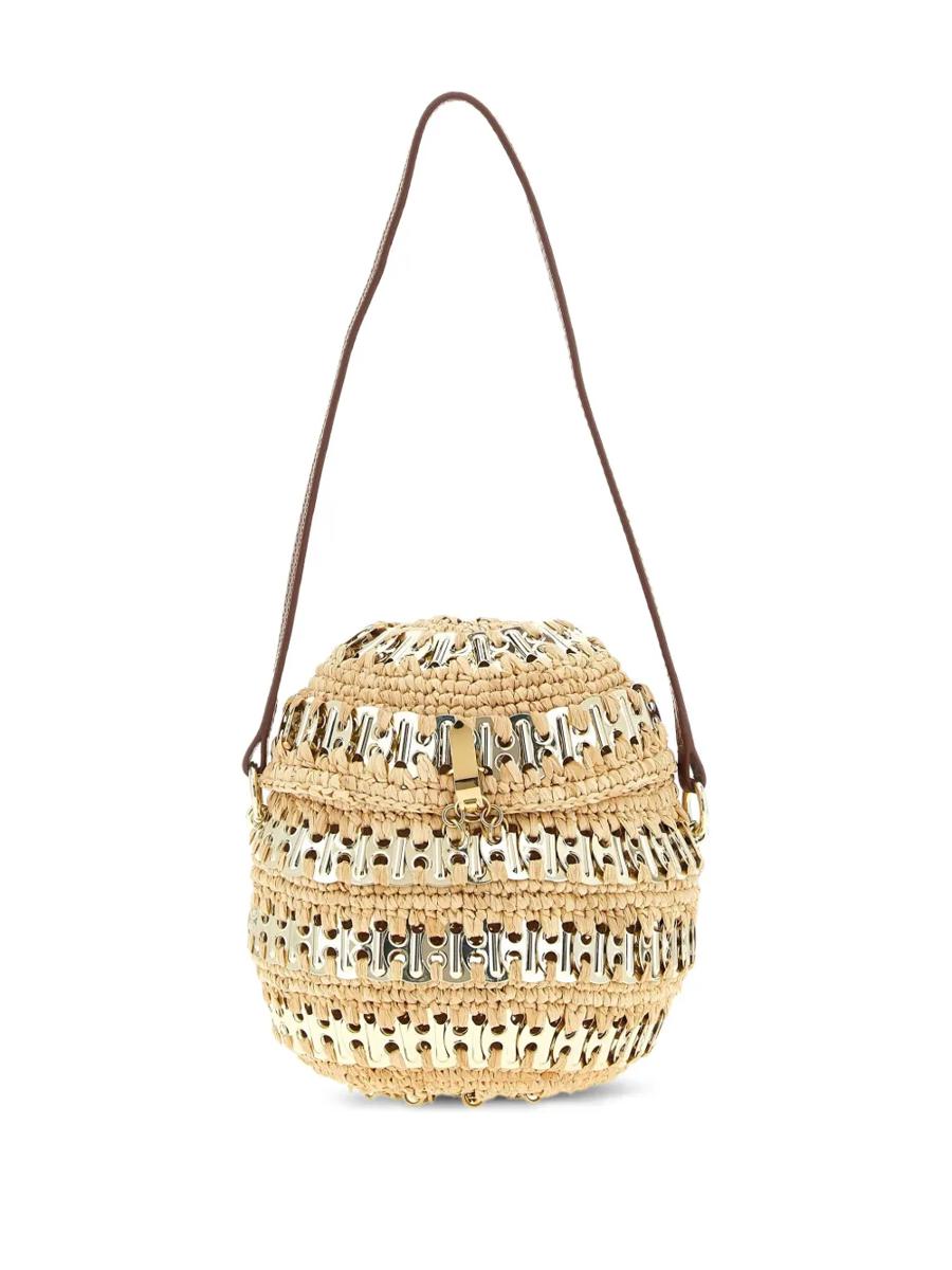 Rabanne Raffia And Metal Handbag