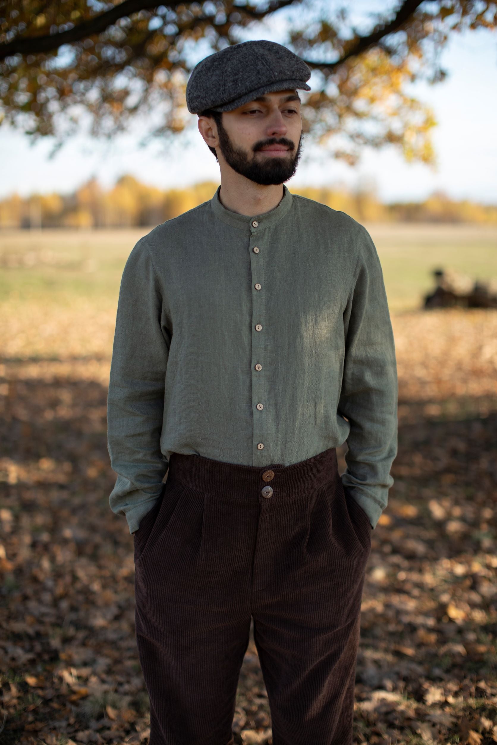 Men's Shirt with mandarin collar