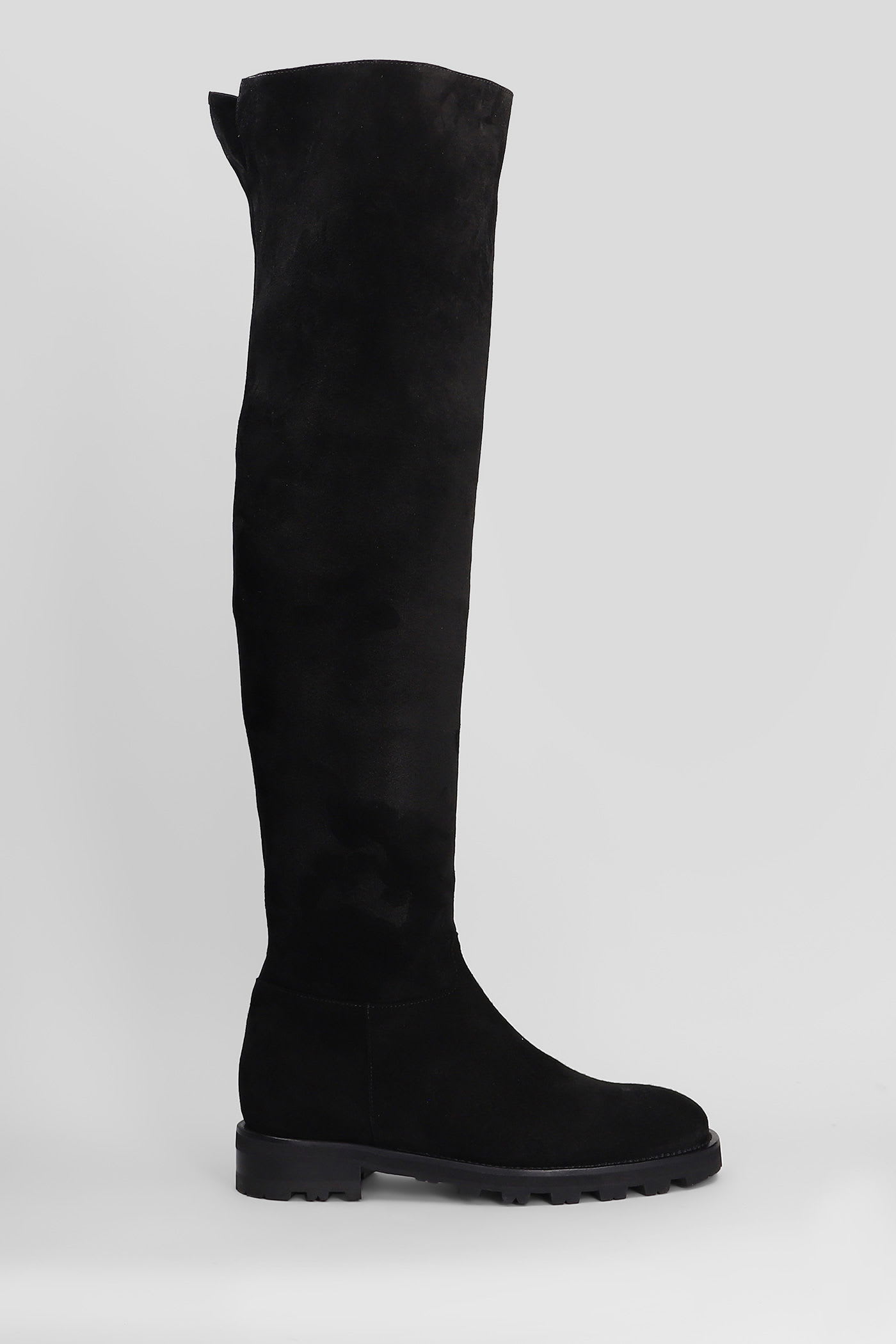 Roberto Festa Luz Low Heels Boots In Black Suede