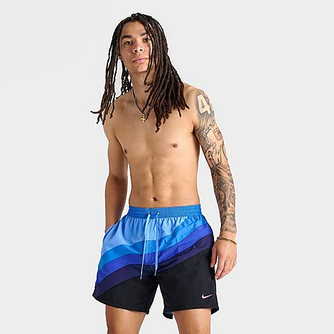 Nike Men's Air Max 95 Swim Shorts in Black/Game Royal/Persian Violet Size: Small