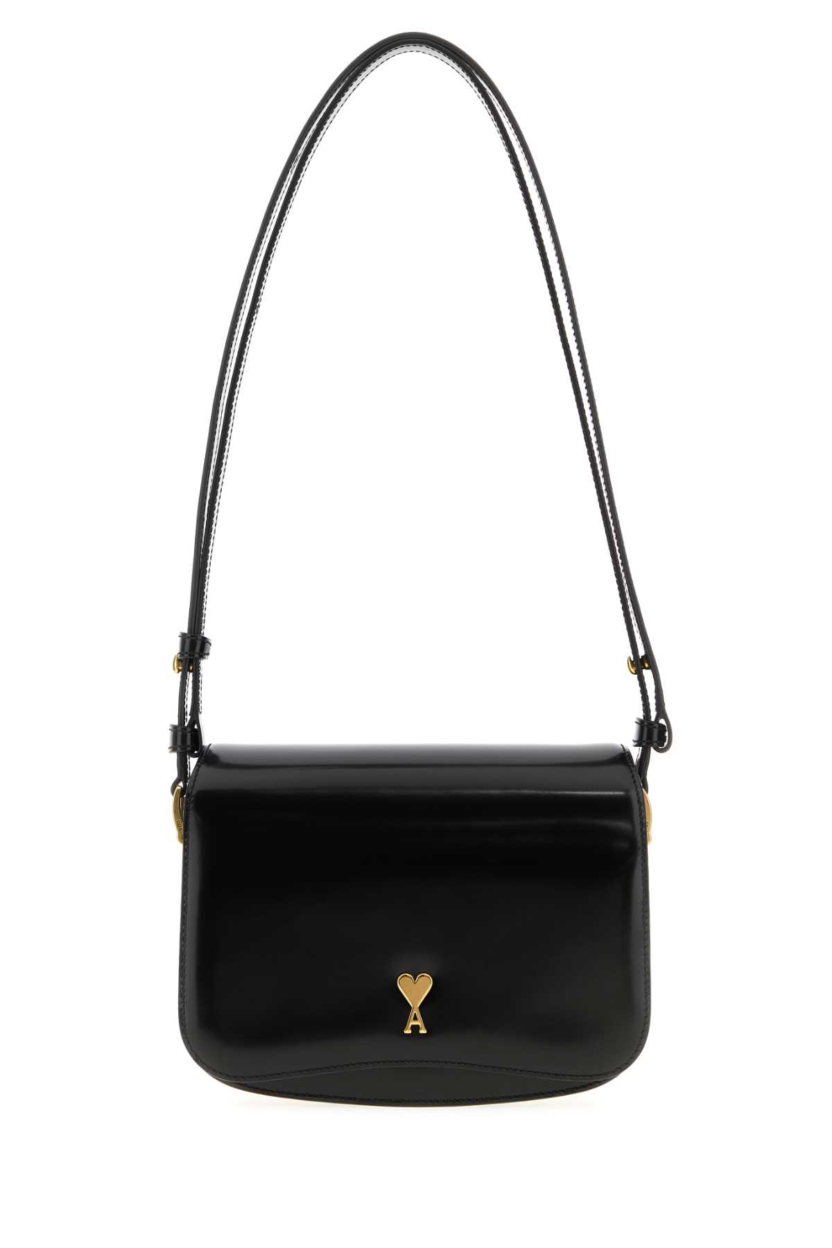 Ami Alexandre Mattiussi Black Leather Paris Paris Crossbody Bag