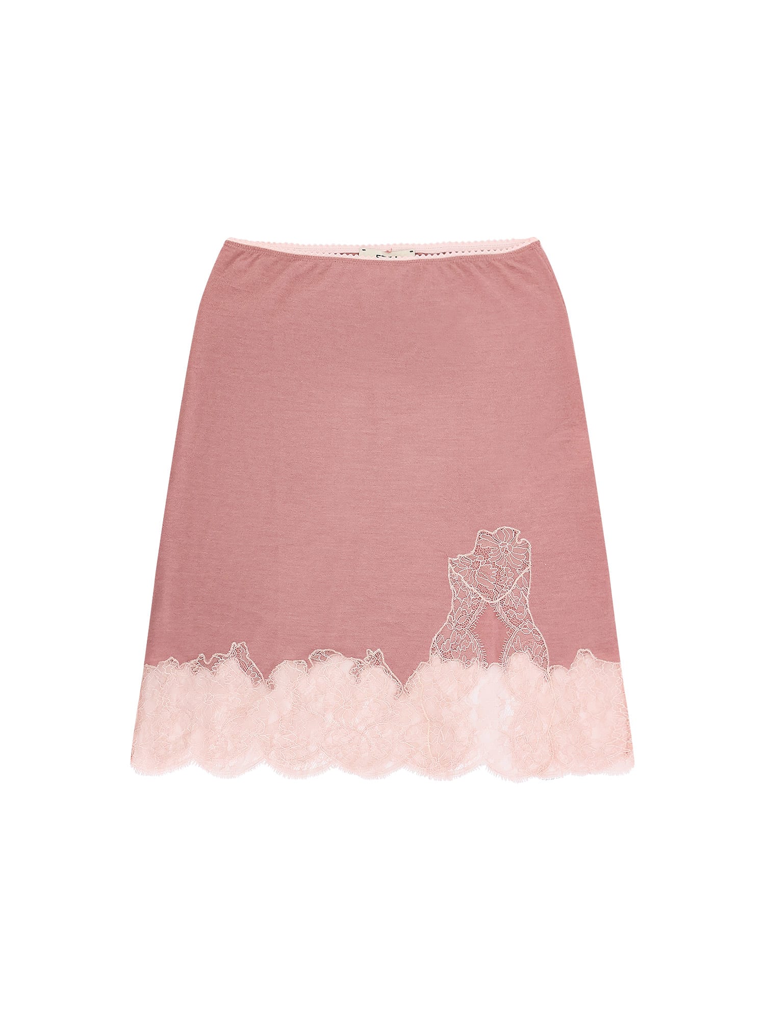 Fendi Cashmere And Silk Skirt With Lace Profiles