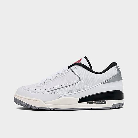Jordan Men's Air 2/3 Casual Shoes in White/Fire Red/Cement Grey Size: 7.5