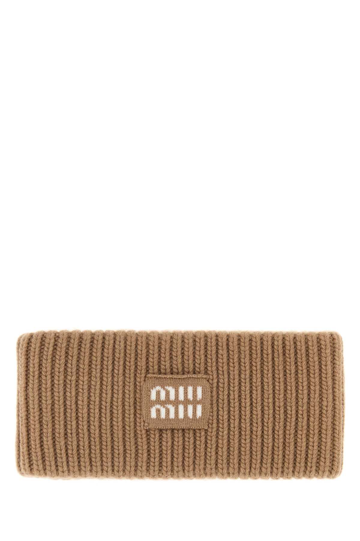 Miu Miu Camel Wool Blend Headband