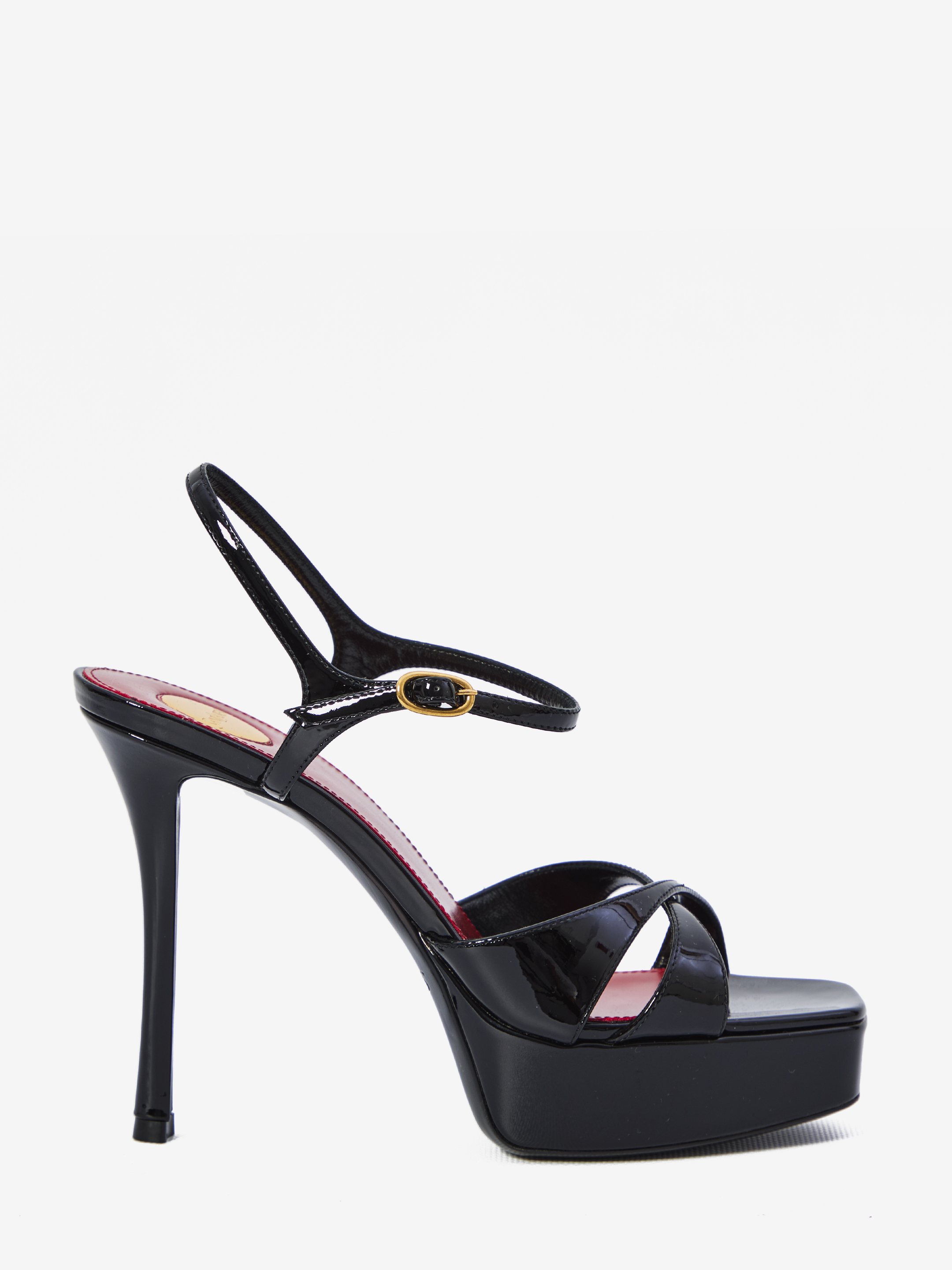 Black leather sandals