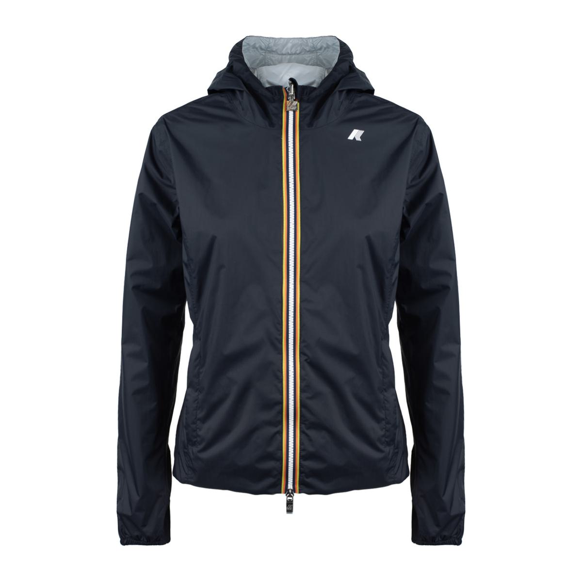K-Way Blue Depth-Grey Lily Plus.2 Reversible Waterproof Jacket