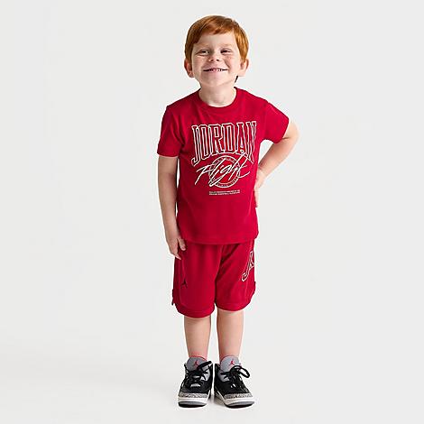 Jordan Kids Toddler Beyond The Arc T-Shirt and Mesh Shorts Set in Gym Red Size: 2T