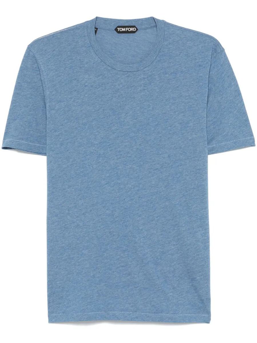 Tom Ford Cotton Blend Melange Crew Neck T-Shirt Clothing