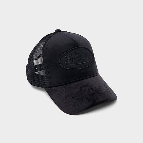 Von Dutch Velvet Trucker Hat in Black