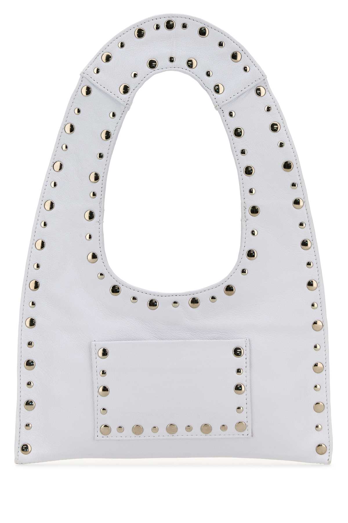 Gimaguas White Leather Mini Franca Handbag