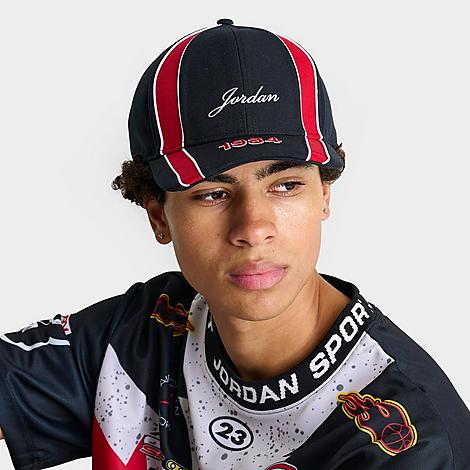 Jordan Rise Structured Snapback Hat in Black/Gym Red Size: Large/XL