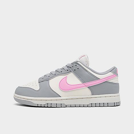 Nike Women's Dunk Low Next Nature Casual Shoes in Light Smoke Grey/Pale Ivory/Pink Rise Size: 5.0