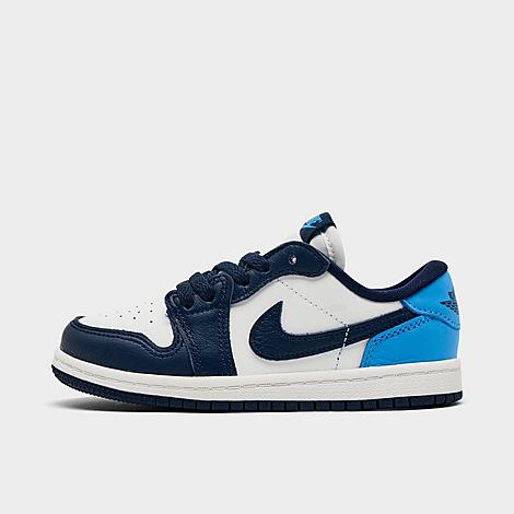 Jordan Kids Toddler Air Retro 1 Low Casual Shoes in OBSIDIAN/UNIVERSITY Size: 4.0