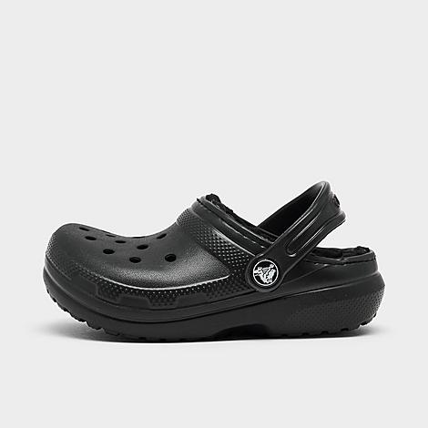 Crocs Kids Toddler Classic Lined Clog Shoes in Black Size: 5.0