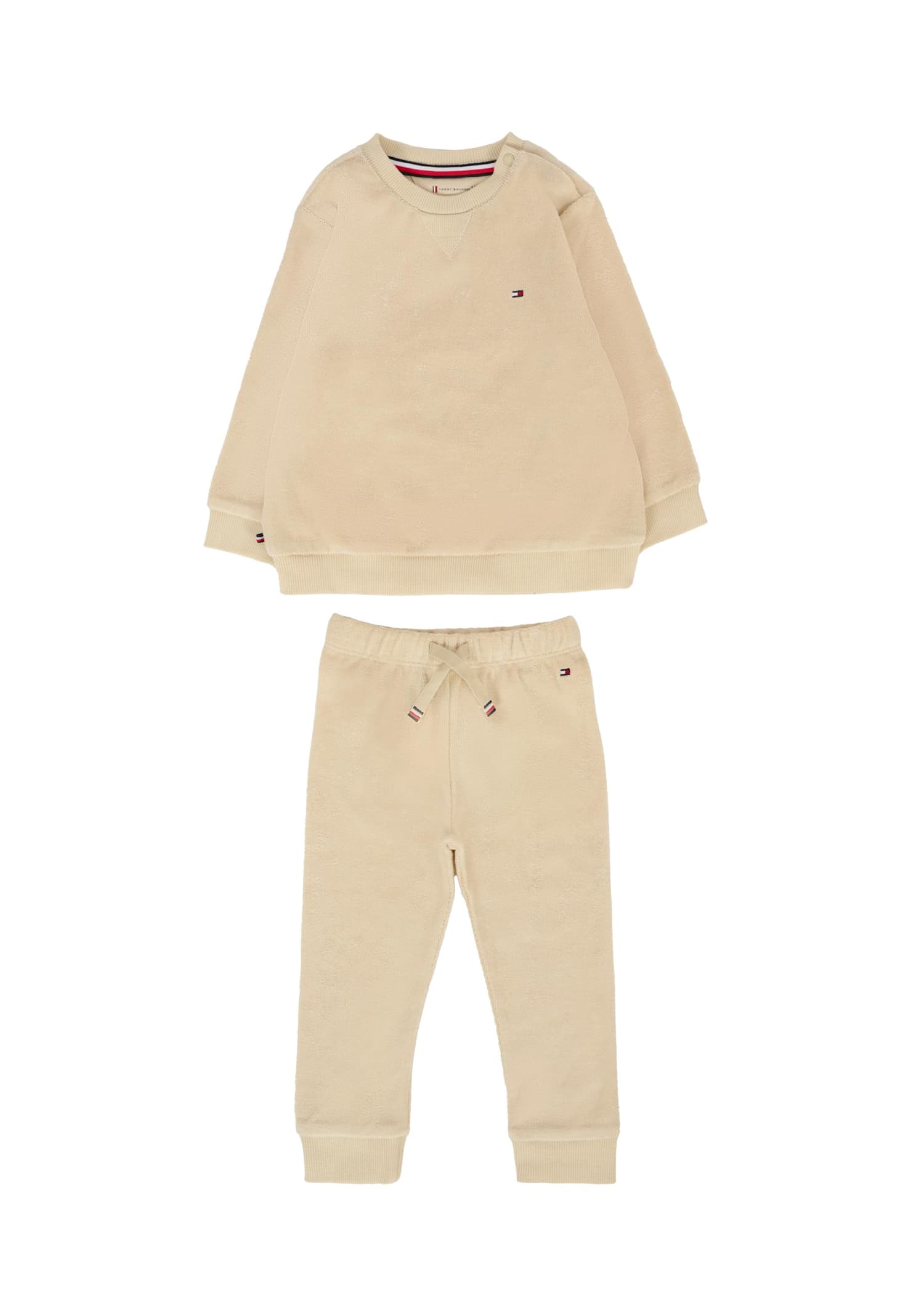 Tommy Hilfiger Beige Suit For Babykids With Flag