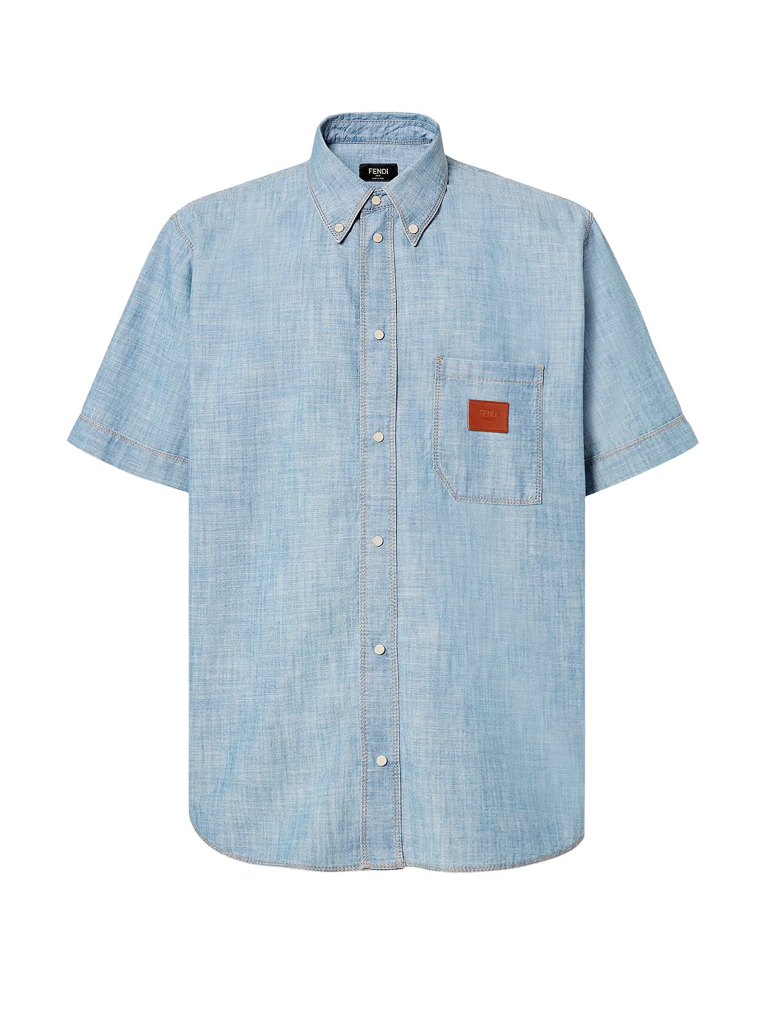Fendi Cotton Shirt With Denim Effect