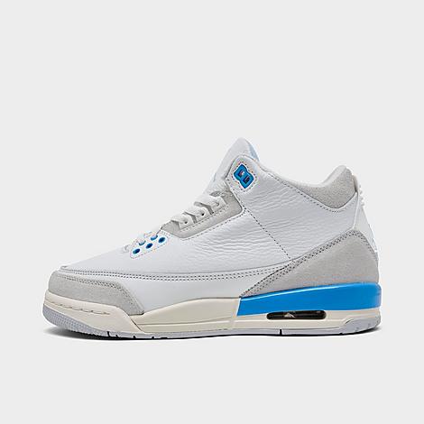 Jordan Big Kids Air Retro 3 Basketball Shoes in Summit White/Legend Blue/Photon Dust Size: 3.5
