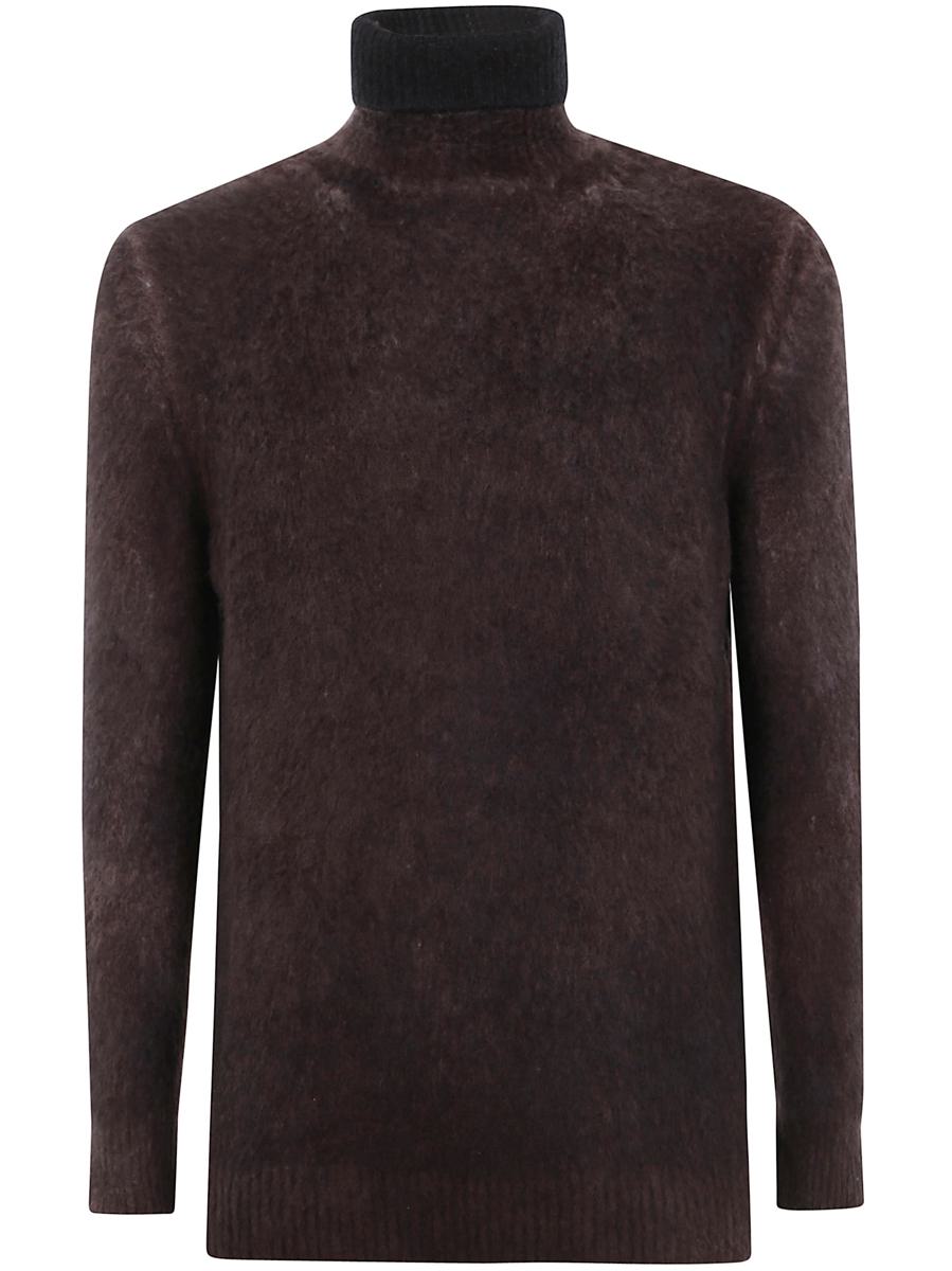 Avant Toi Hand Painted Brushed Cotton High Neck Pullover Clothing