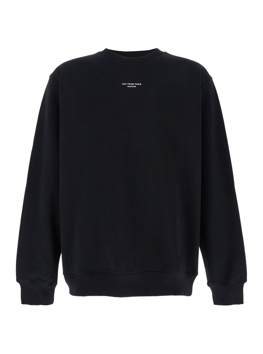 'Le Slogan Classique' Black Crewneck Sweatshirt With Contrasting Print In Cotton Man