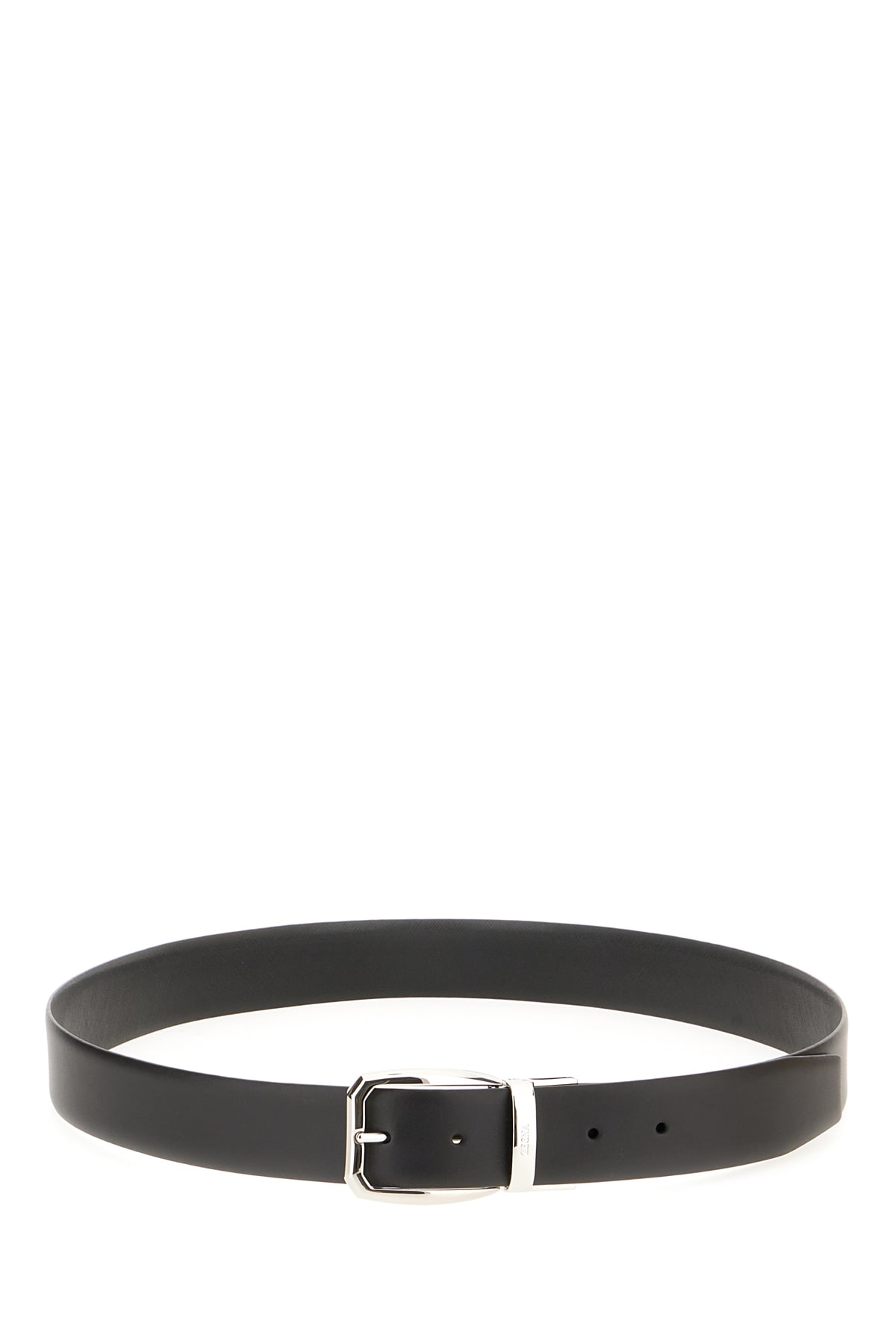 Zegna Black Leather Reversible Belt