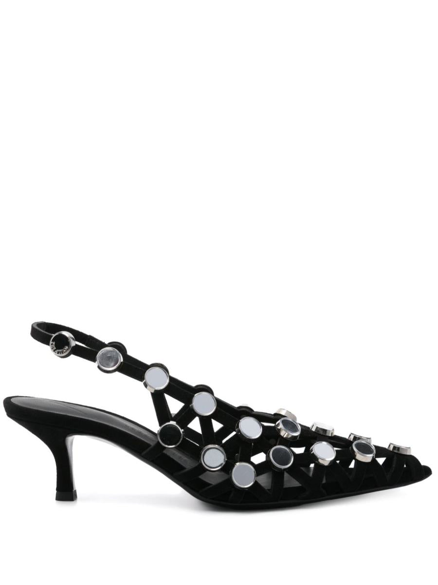 The Attico Suede Grid Slingback With Inserts