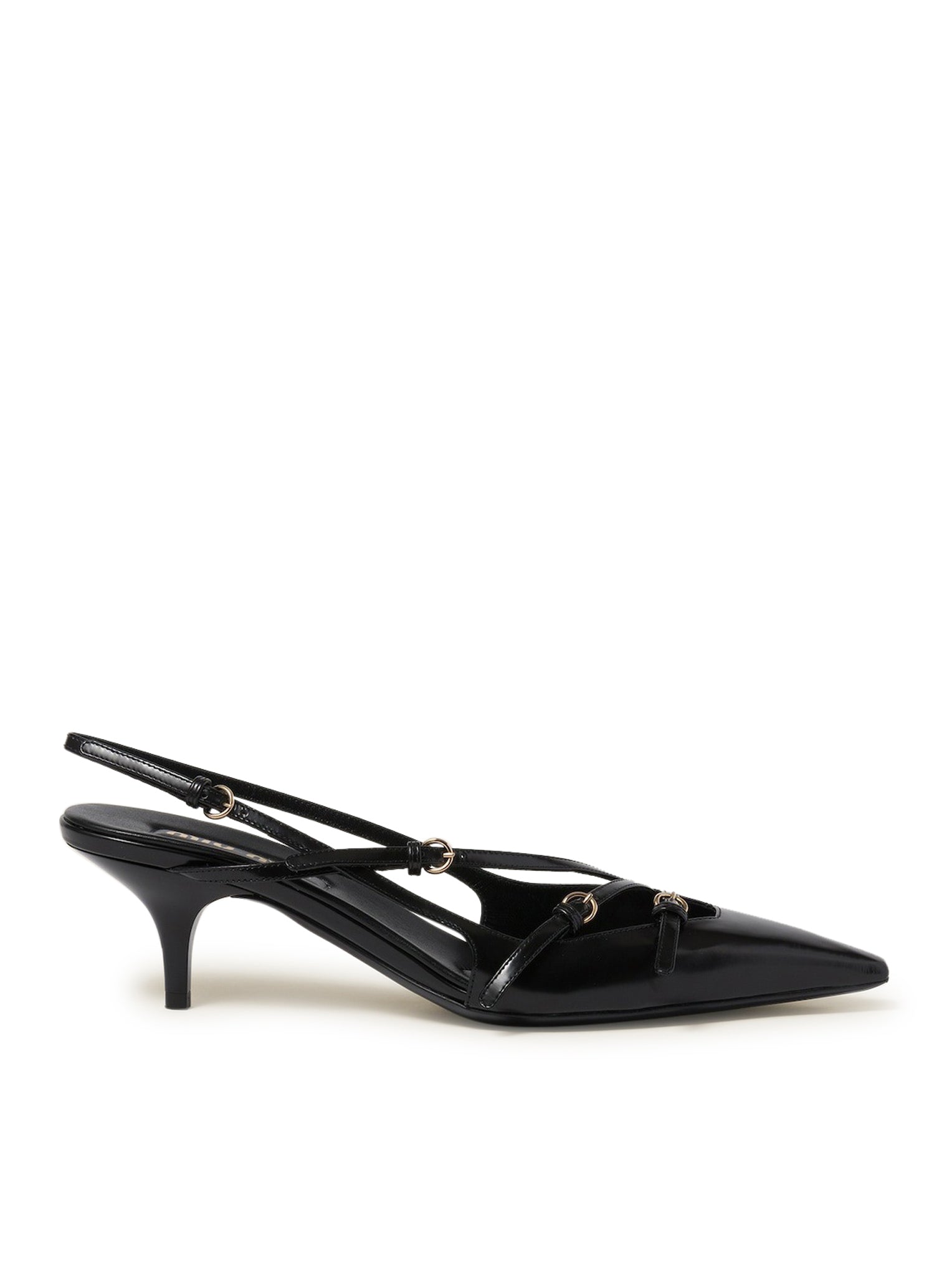 PATENT LEATHER SLINGBACK WITH BUCKLES - Miu Miu - Woman