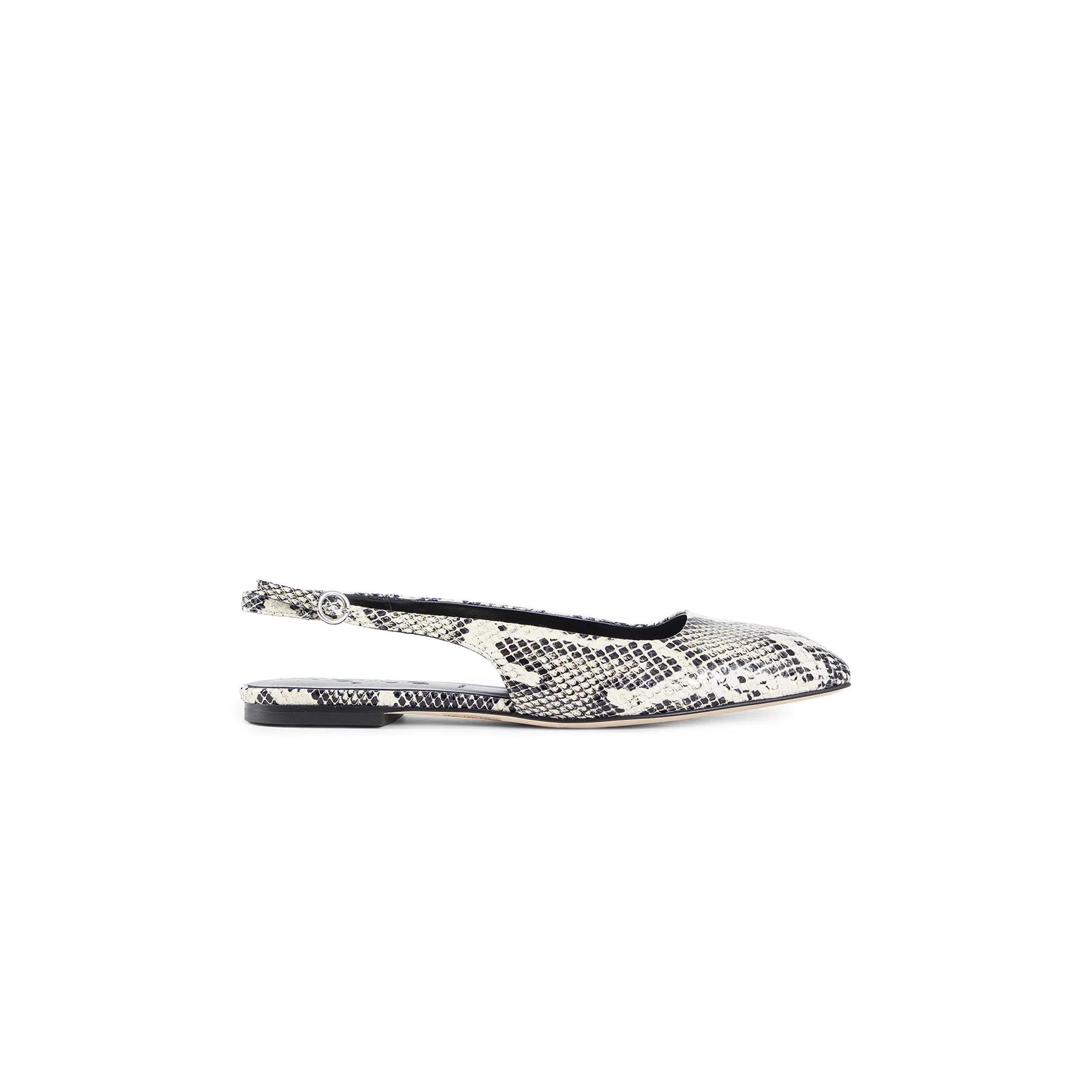 Geraldine Snake Print Slingback Flats