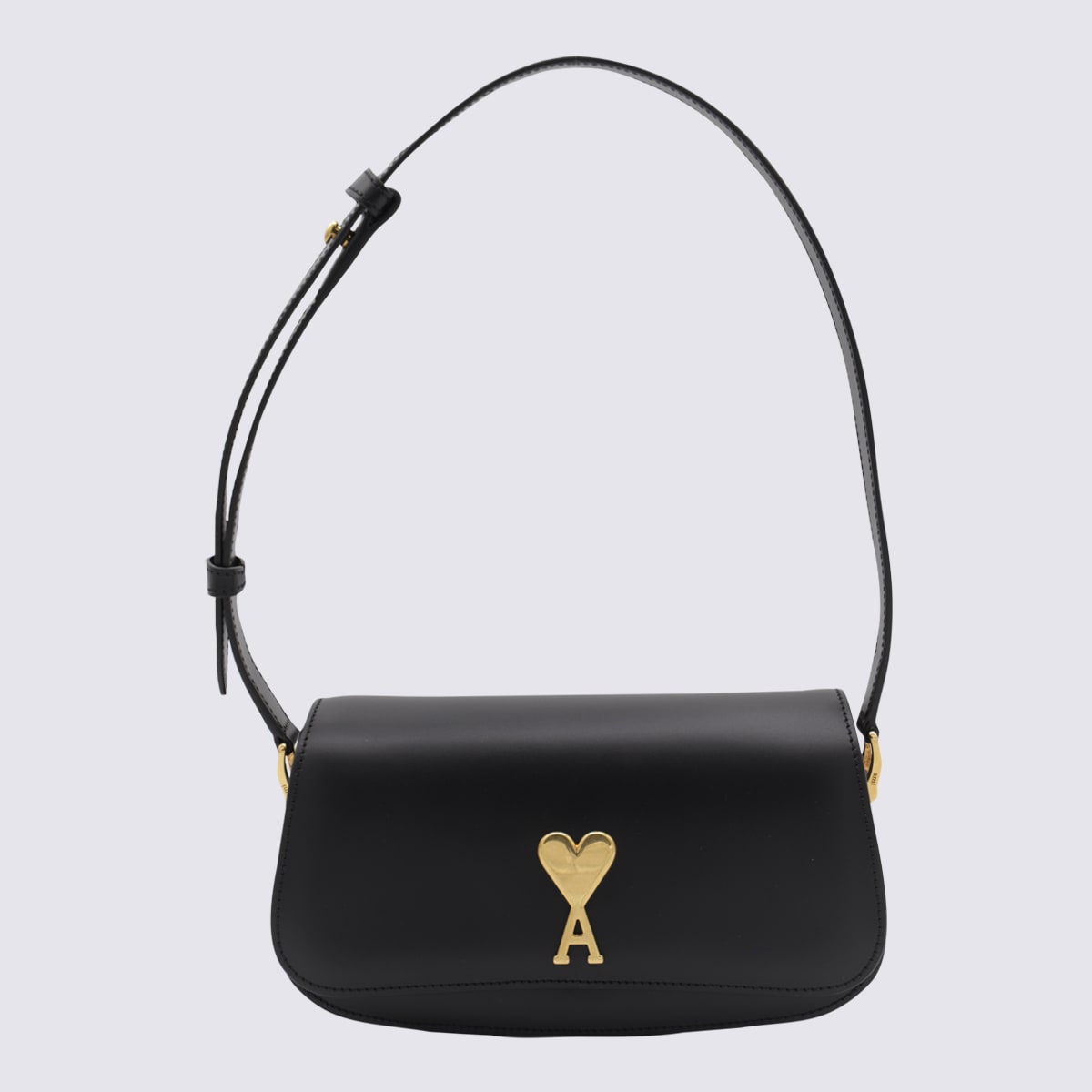 Ami Alexandre Mattiussi Black Leather Shoulder Bag
