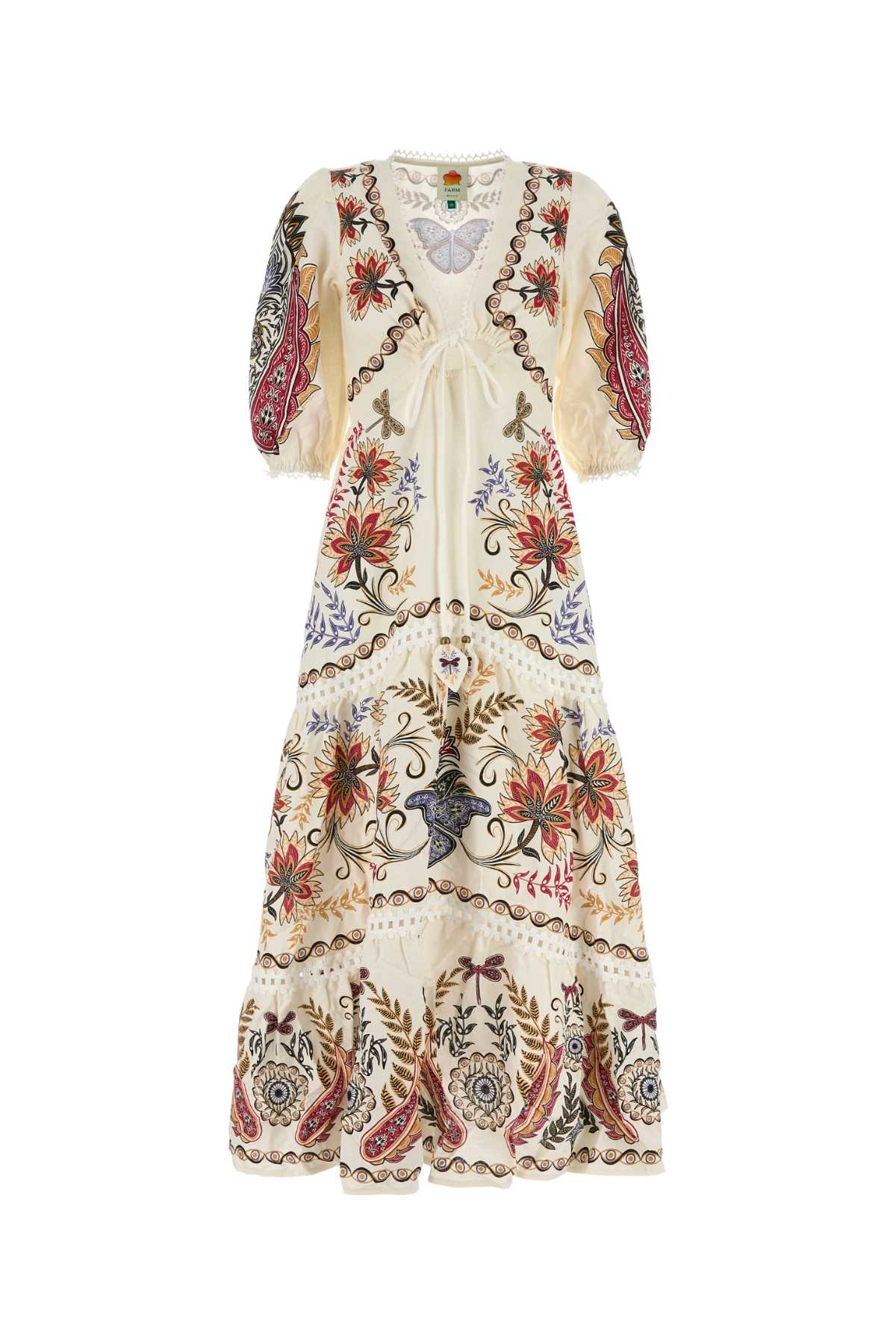 Farm Rio Printed Linen Blend Dress