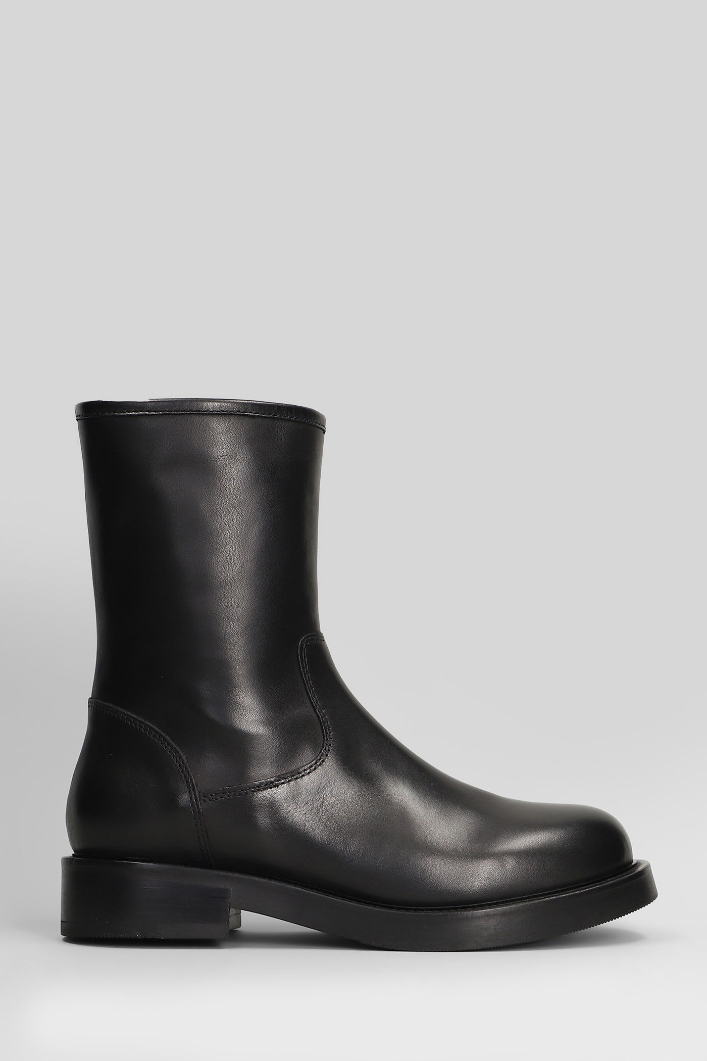 Julie Dee Low Heels Ankle Boots In Black Leather
