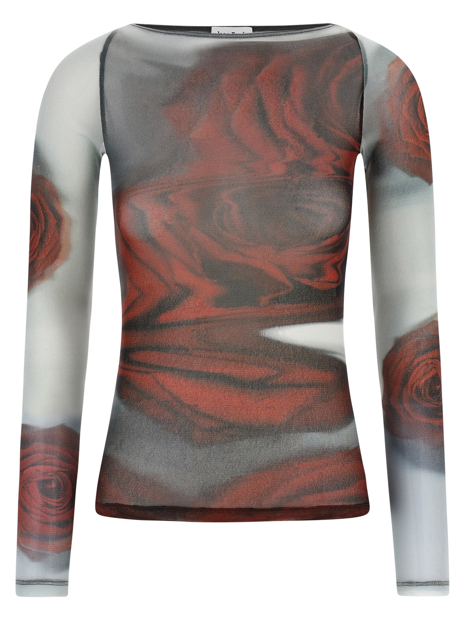 Jean Paul Gaultier the Red Blurry Roses Top