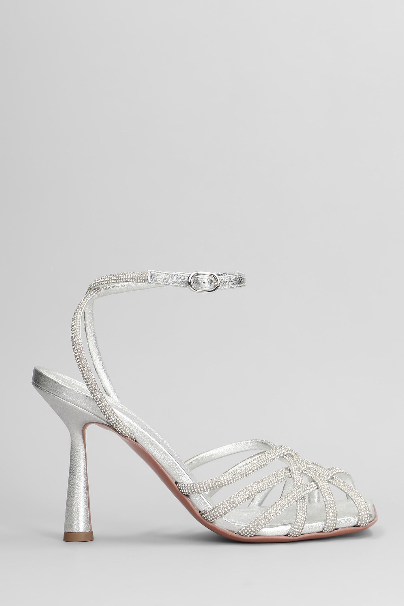 Aldo Castagna Vittoria Sandals In Silver Leather