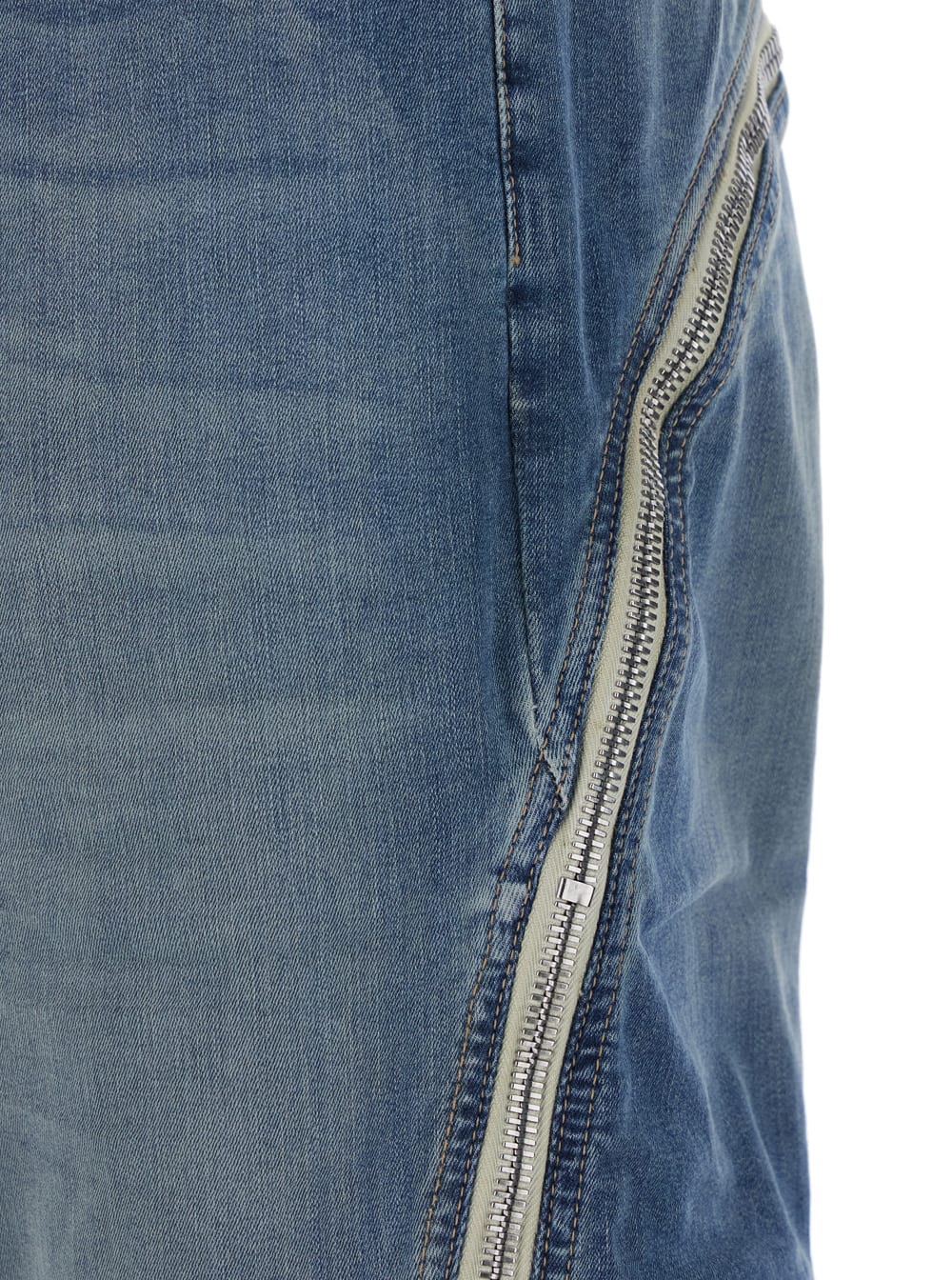DRKSHDW bolan Banana Blue Jeans With Front Slits With Zip In Denim Man