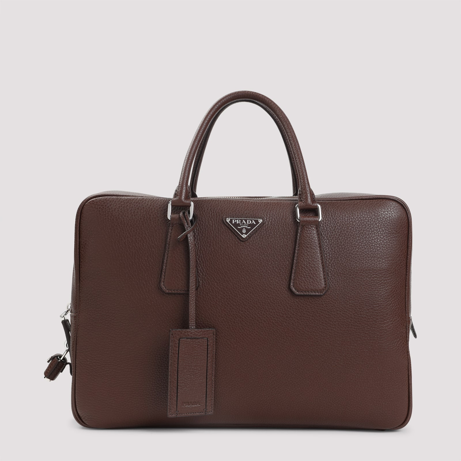 Prada Grained Leather Tote Bag