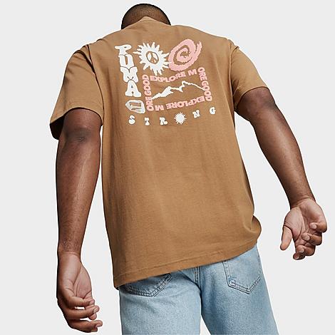 PUMA Men's Downtown Graphic Short-Sleeve T-Shirt in Toasted Almond Size: Large