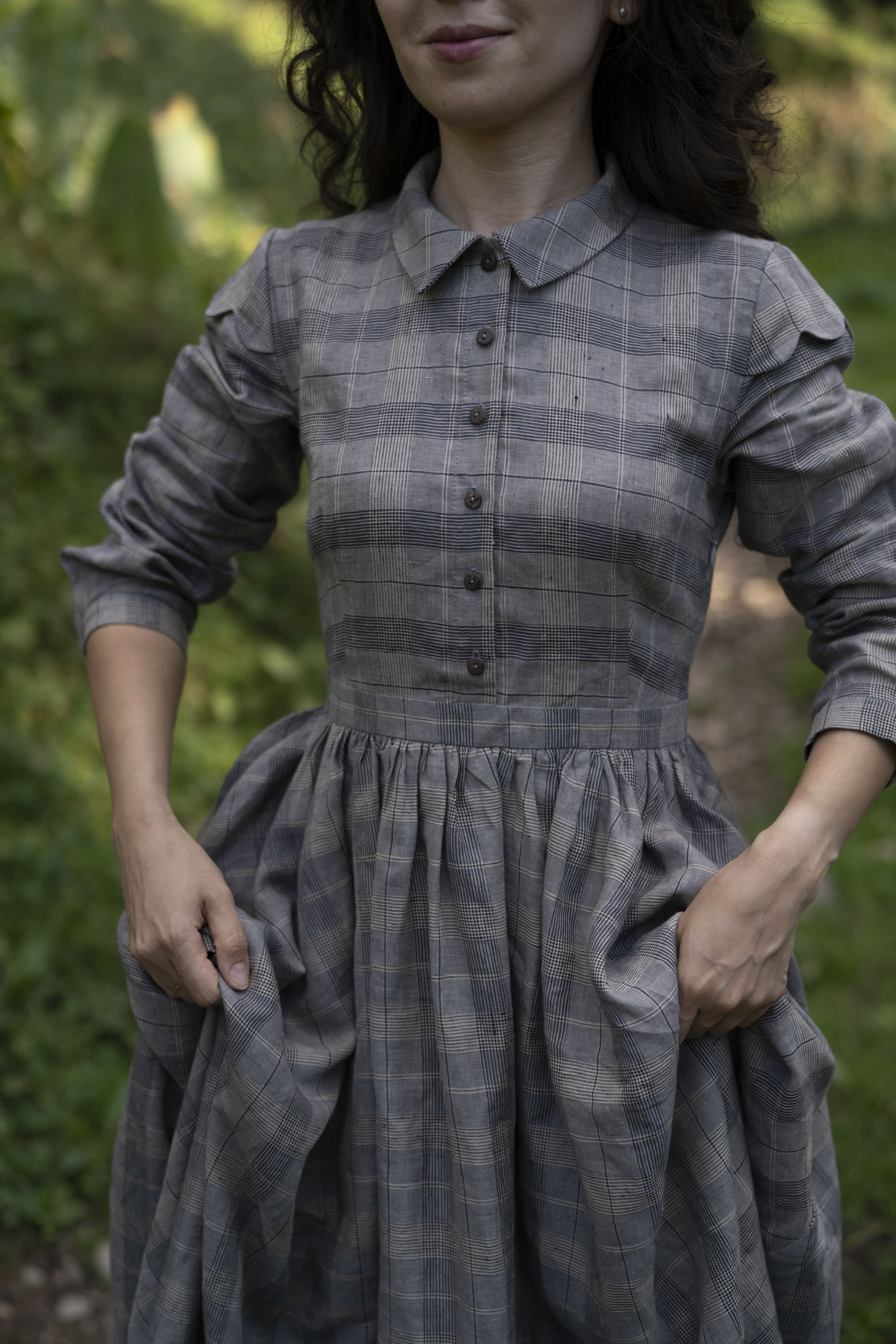 Plaid Jo Dress with long sleeves