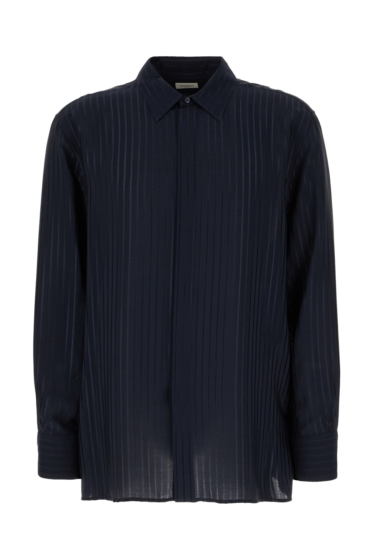 Saint Laurent Navy Blue Silk Shirt