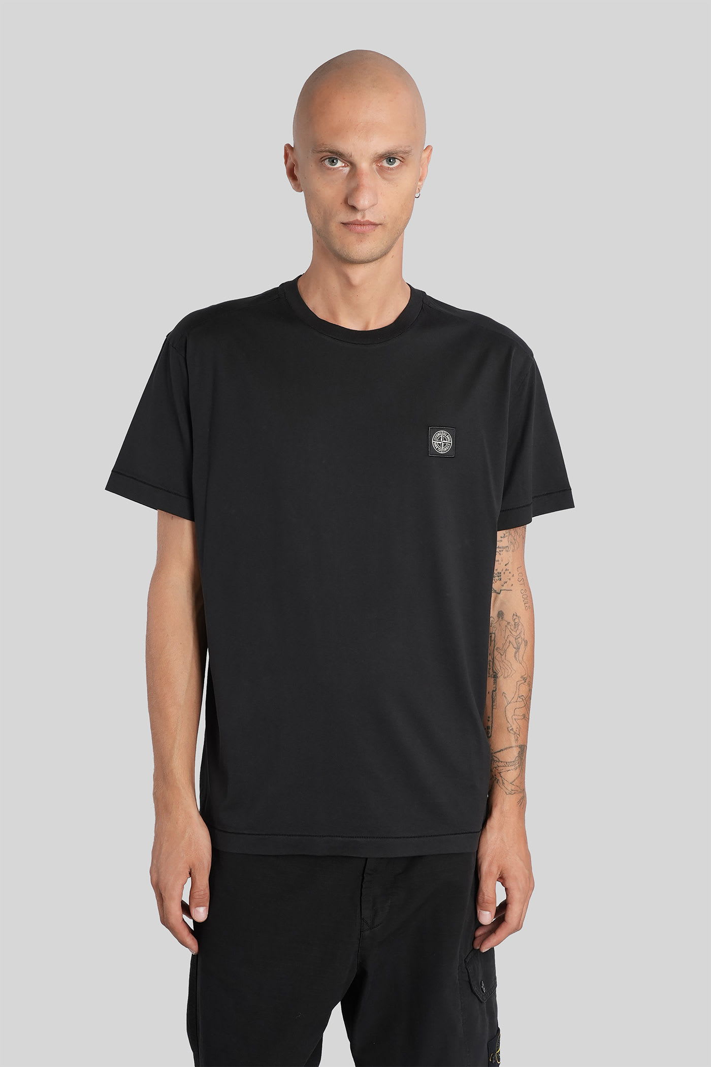 Stone Island T-shirt In Black Cotton