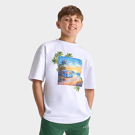 Sonneti Kids London Palms Sunrise Photo T-Shirt in White Size: Small