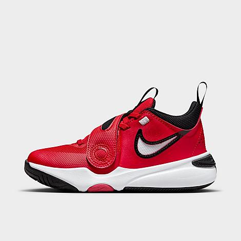 Nike Little Kids Team Hustle D 11 Stretch Lace Basketball Shoes in University Red/Black Size: 3.0