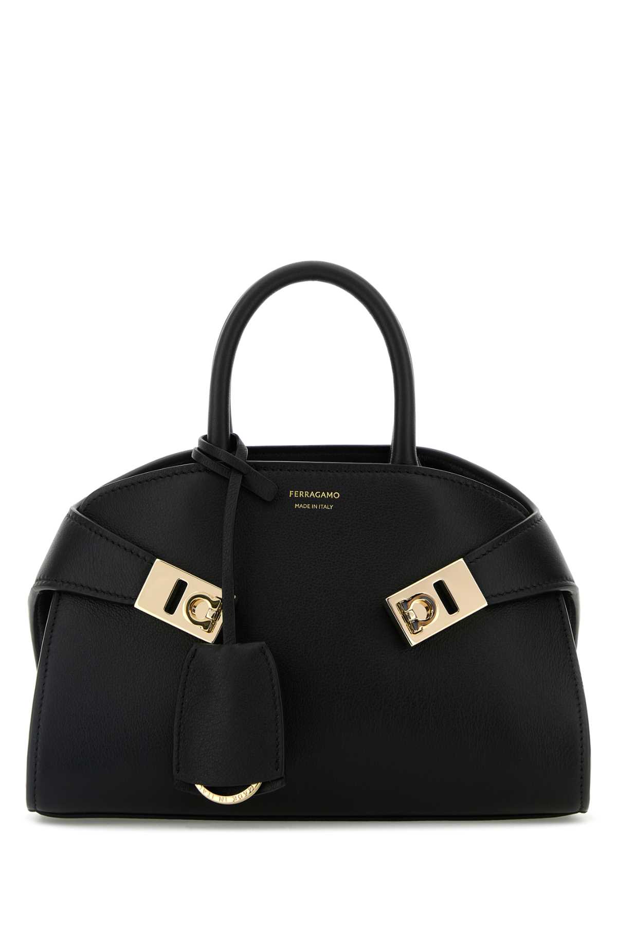 Ferragamo Black Leather Mini Hug Handbag