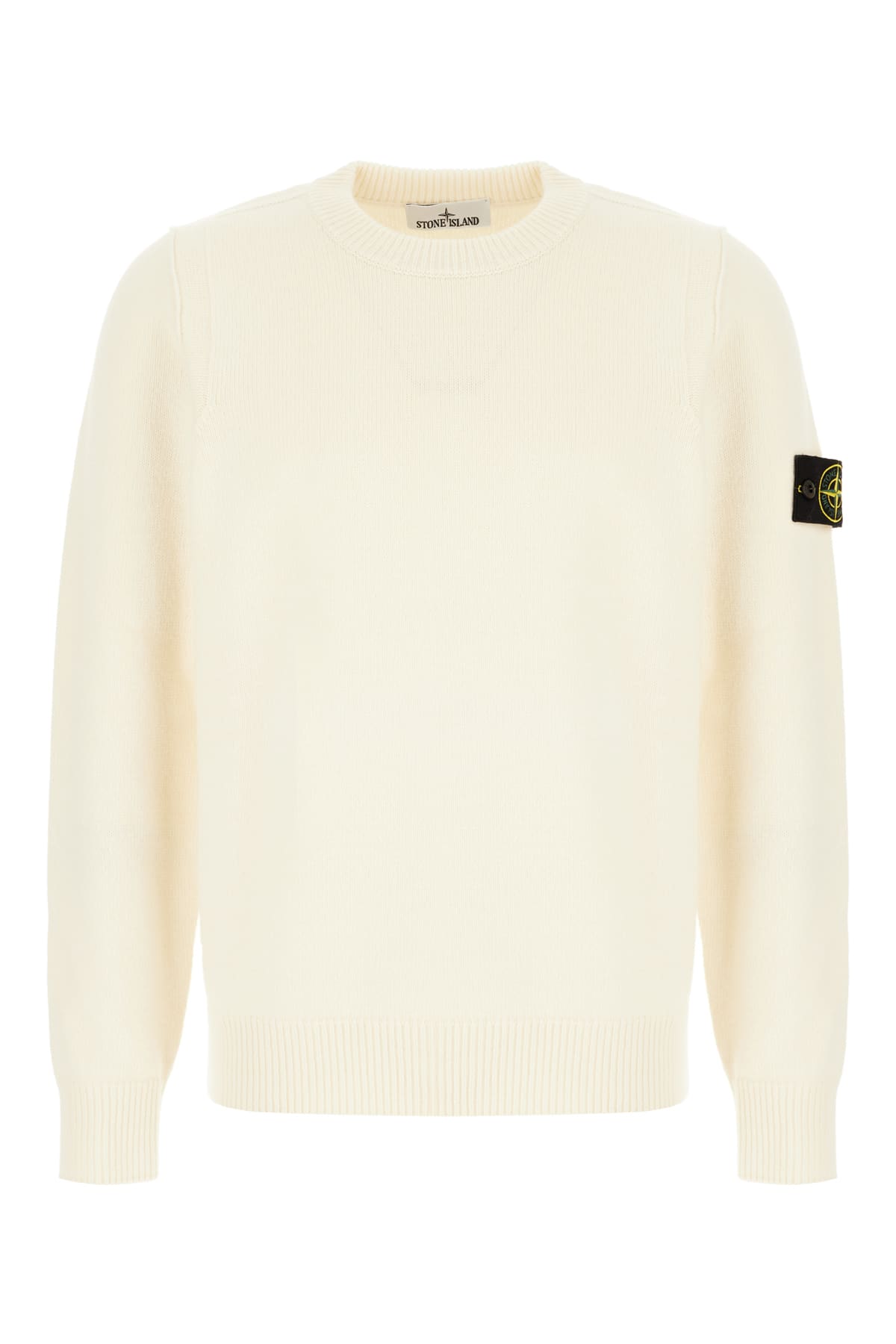 Stone Island Ivory Wool Blend Sweater