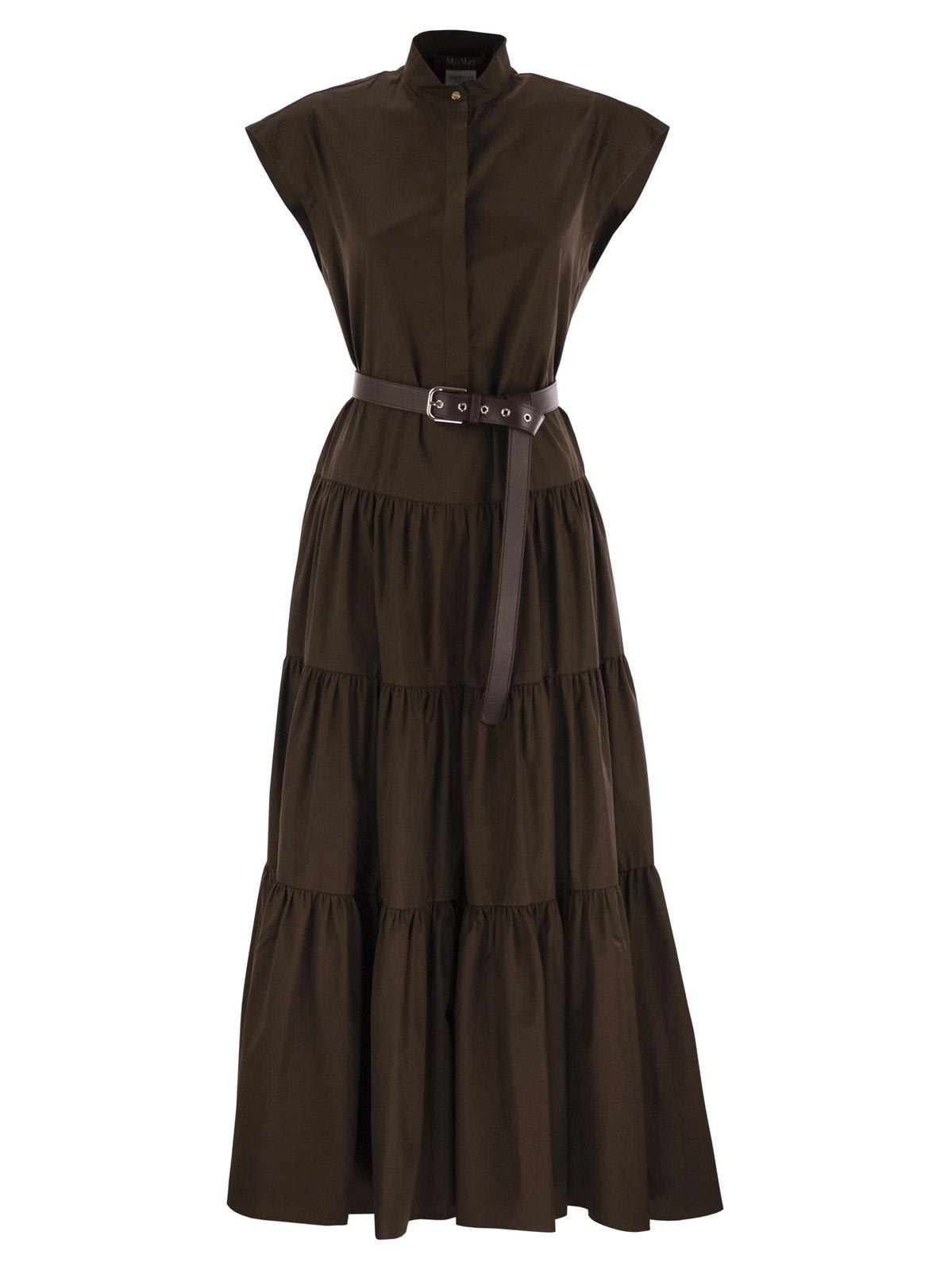 Max Mara Studio Bairo Belted Sleeveless Dress