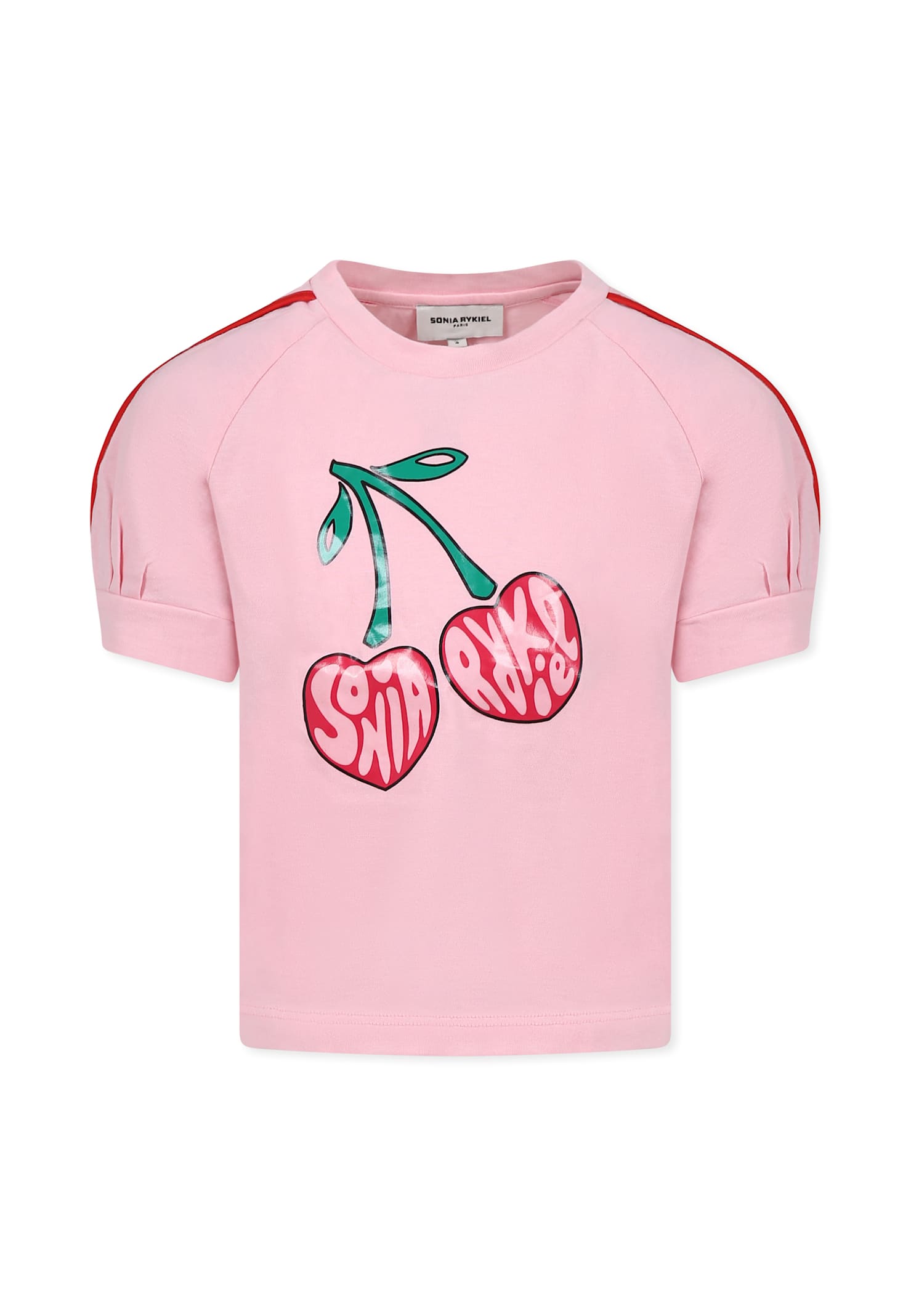 Rykiel Enfant Pink T-shir For Girl With Logo